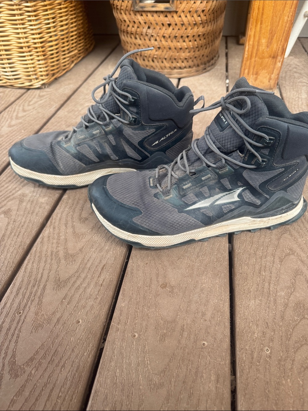 Altra Men's Black and Gray Trail Mid-Top Hiking Shoes